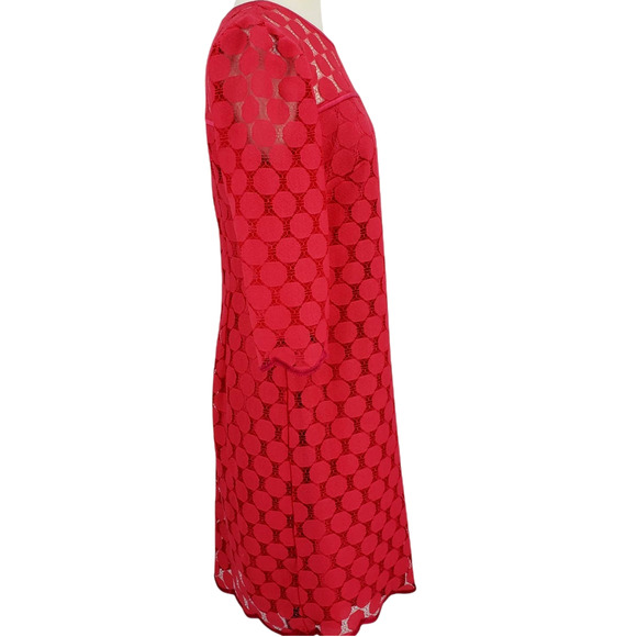 Adrianna Papell Sheer Illusion Hot Pink Sheath Dress US Size 10 - Picture 5 of 7